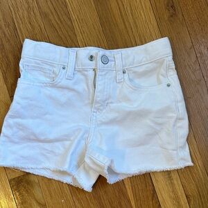 Kids White Denim Shorts